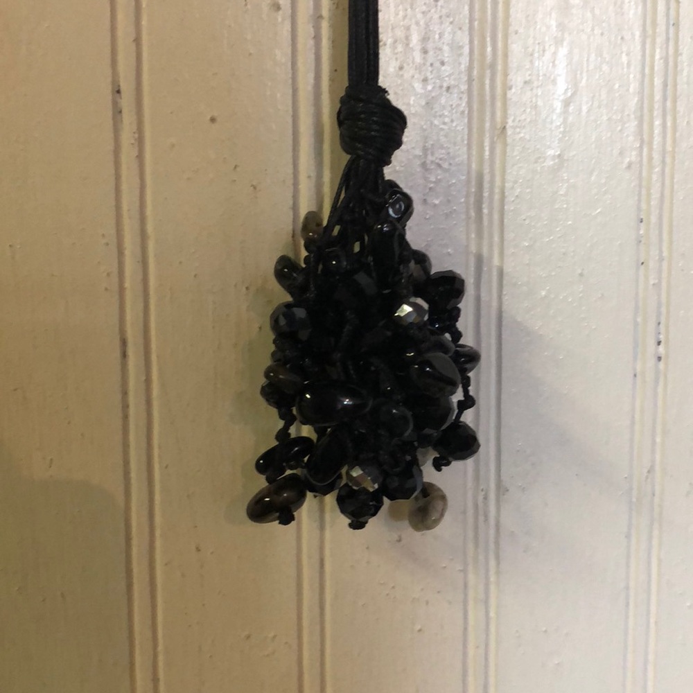 Beaded Long black statement piece